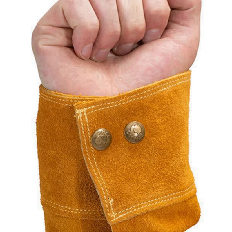 

85CM Welding Apron with Sleeves, Leather Welder Apron, Cowhide Leather and Refractory Welding with Adjustable Size