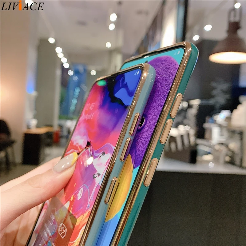 Plating Silicone Phone Case For Samsung Galaxy A32 A52 A72 4G 5G A51 A71 A21S A31 A12 A42 A50 A70 A02 A7 2018 A33 A53 A73 Cover