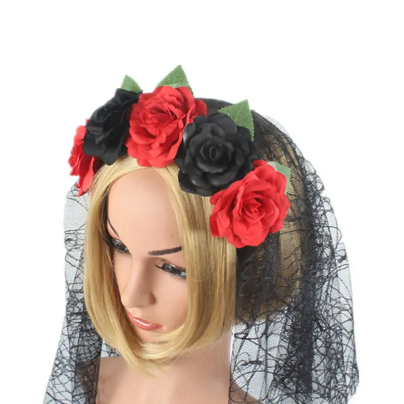 Ободок для волос на Хэллоуин с черепом и хризантемой 1 шт. | Дом сад