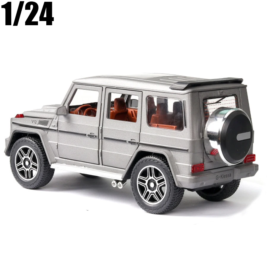 

Модель автомобиля из сплава 1:24, G63, литая модель игрушечного автомобиля, со звуком, подсветкой, для детей, Подарочные игрушки