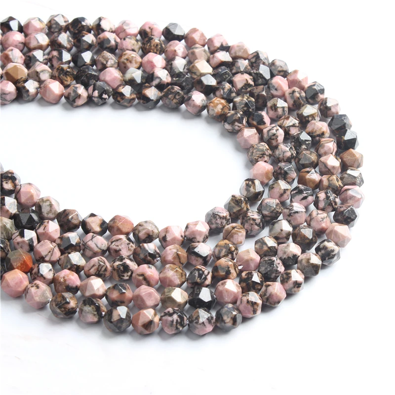 

Black Line Red Faceted Polygonal Round Beads For Jewelry Making Strand 15" DIY Bracelet Necklace Jewelry Beads Wholesale