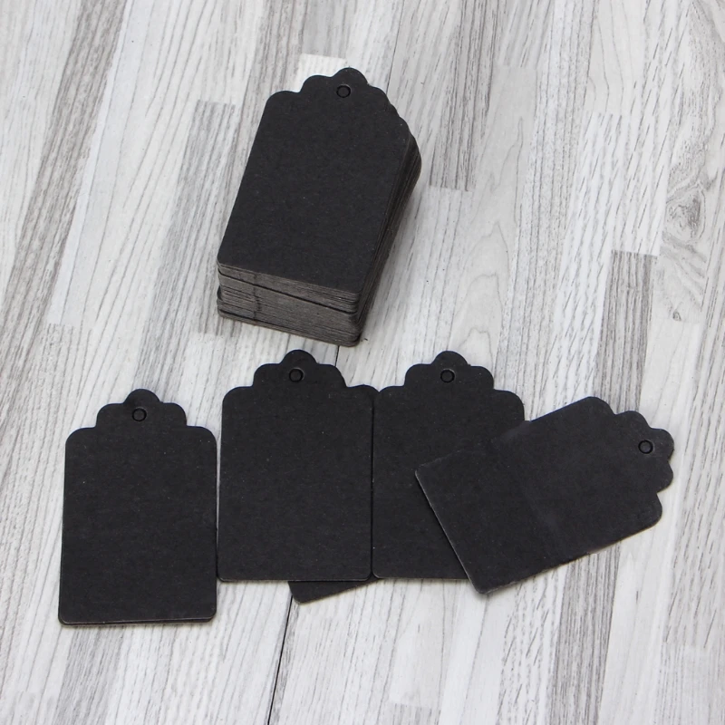 

100Pcs Brown Kraft String Blanks Wedding Favour Price Label Paper Pricing Tags
