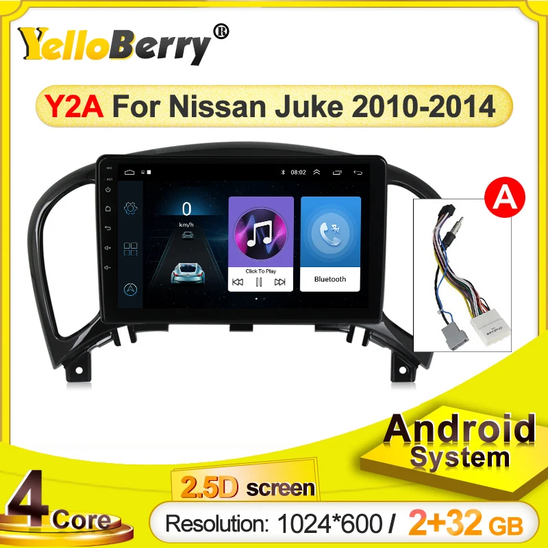 Мультимедийный проигрыватель для Nissan Juke YF15 1024 600 с экраном 2.5D HD 2010x2014 Android Gps