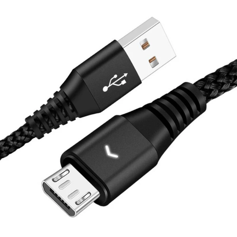 Black Micro USB кабель 0,3 м 1,2 м 1,8 м нейлон быстрая Синхронизация данных зарядки зарядное устройство кабель провод для Samsung Xiaomi LG мобильный телефон HTC кабели - Тип штекера: Black