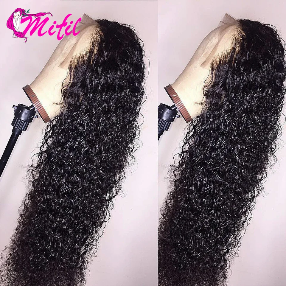

32 Inch Remy Mongolian Kinky Curly Hair 13x4 Lace Frontal Human Hair Wigs For Women 100% Curly Hair 4x4 Lace Closure Wig Plukced