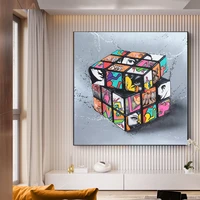 street graffiti art magic blocks colorful canvas painting on wall art posters and prints picture for living room cuadros decor