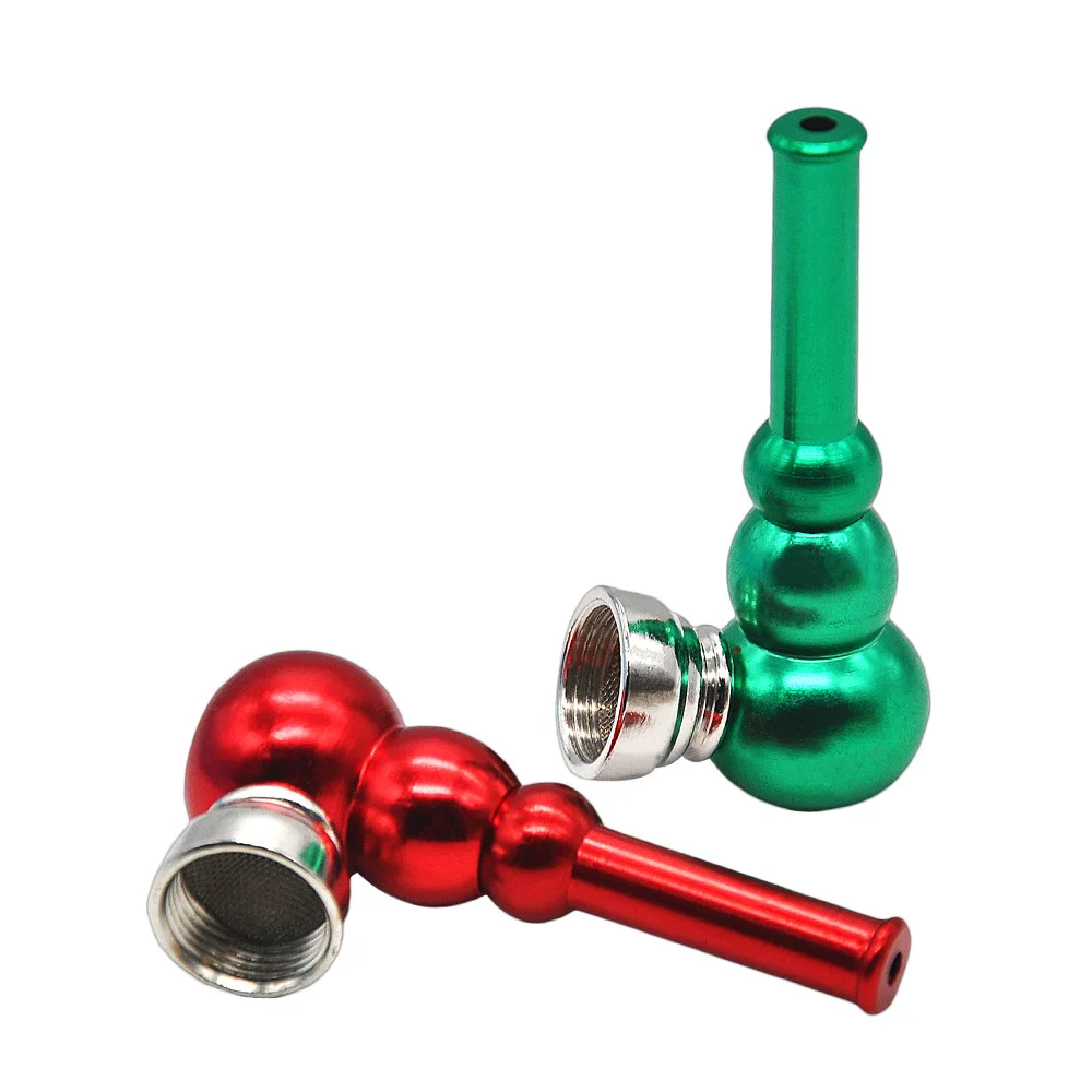 

Fashion Pipes Metal gourd Shape Portable Smoking Pipe Tobacco Pipe Mill Cigarette Holder Filter Smoke Accessories