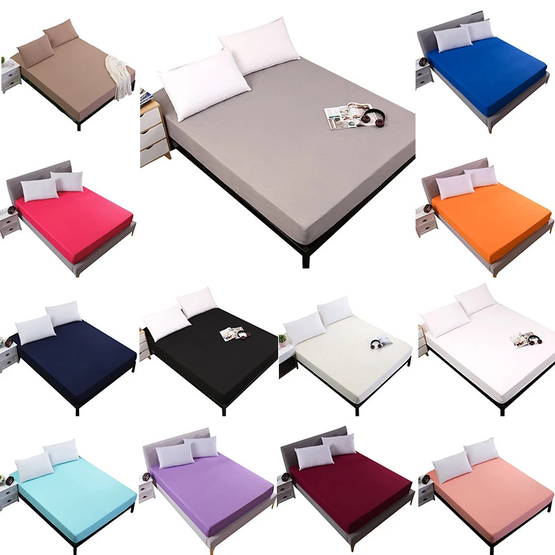 Сплошной цвет 100% водонепроницаемый наматрасник с эластичным покрытием для