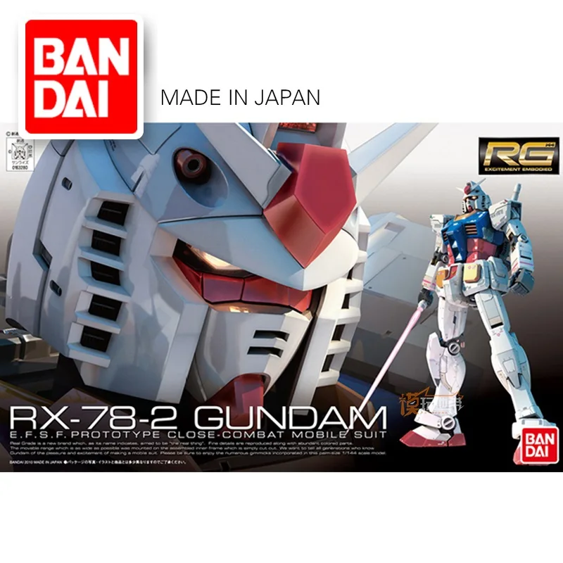 Bandai Gundam RG 1/144 модель RX 78 2 единорог GUNDAM свободу Unchained мобильный костюм детские