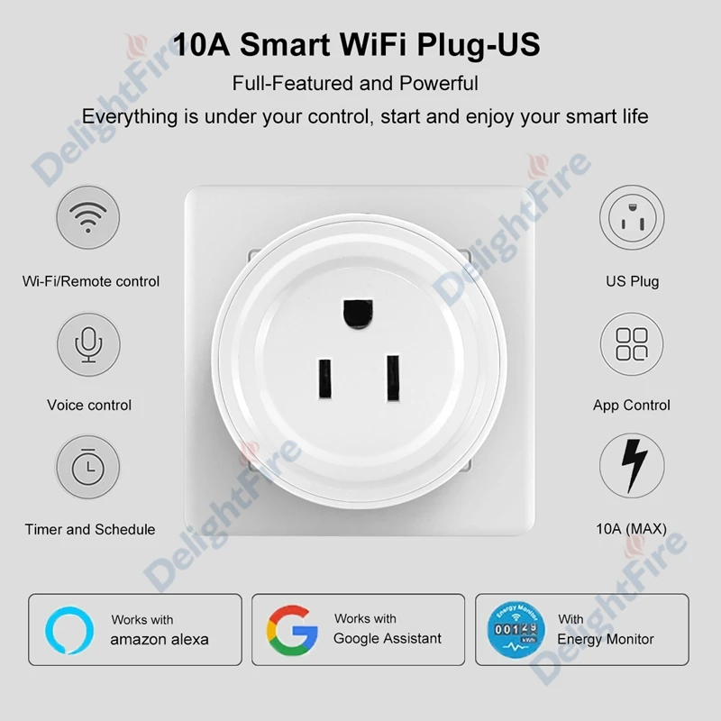 Штепсельная Вилка американского стандарта экшн камера с Wi Fi умная розетка 16A