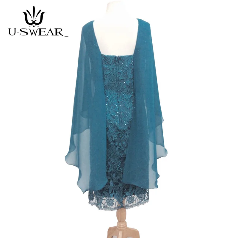 Платья для матери невесты шифоновое кружевное платье с жакетом короткое Vestido Mae Da