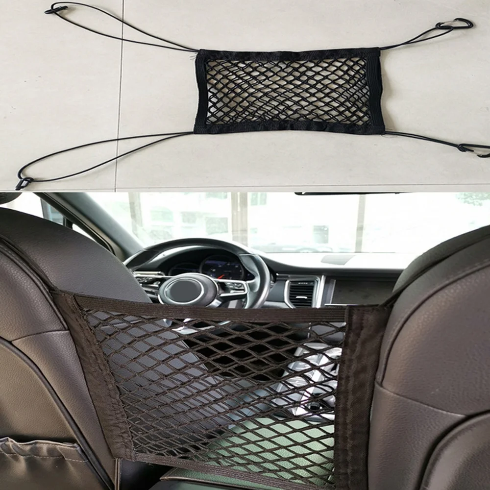 

Car Storage bag Interior Parts Accessories Mesh bag Fixed bag Elastic Pocket