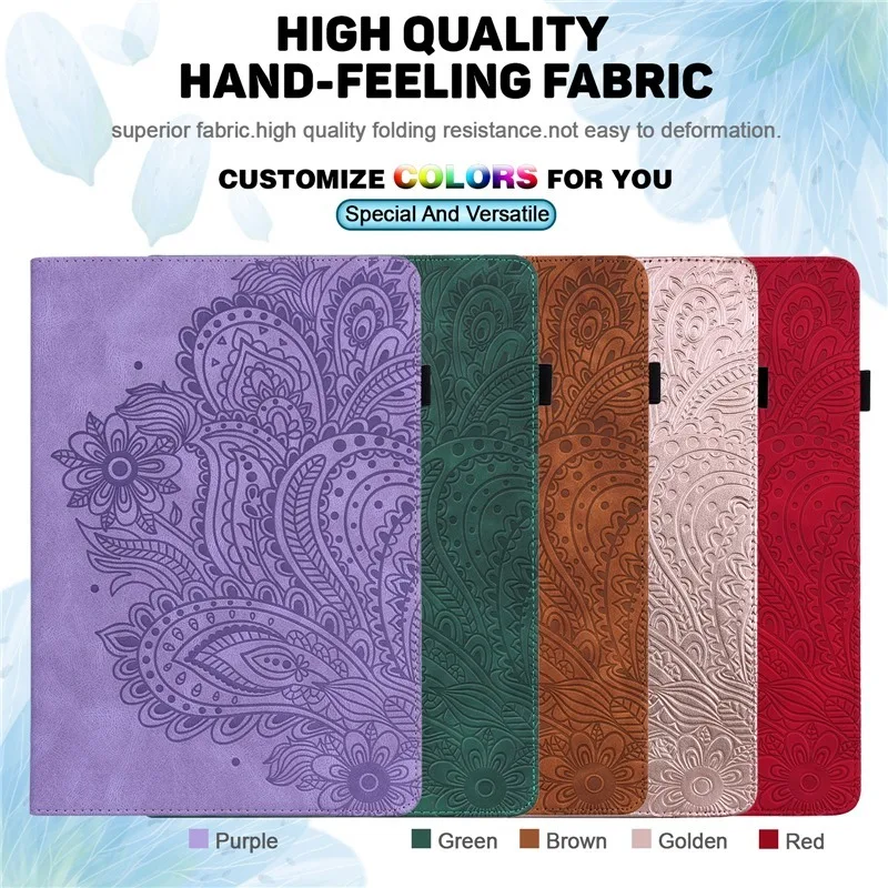 

Funda for Huawei MediaPad M5 Lite 10 10.1 Cover Stand Embossed Classic Flower Case for Huawei M5 Lite 10 BAH2-W19/L09/W09 Tablet