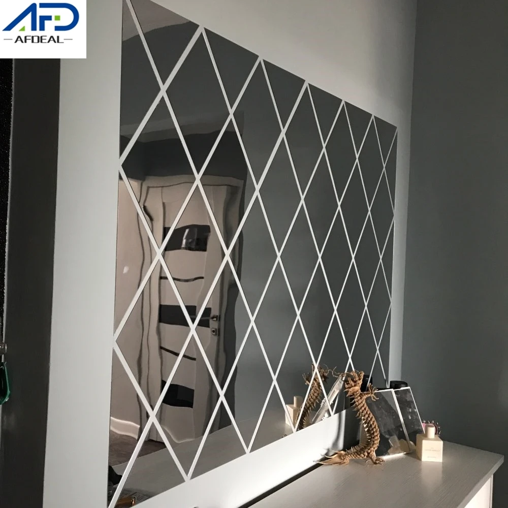 Серебряная зеркальная настенная наклейка 3D акриловые алмазные настенные