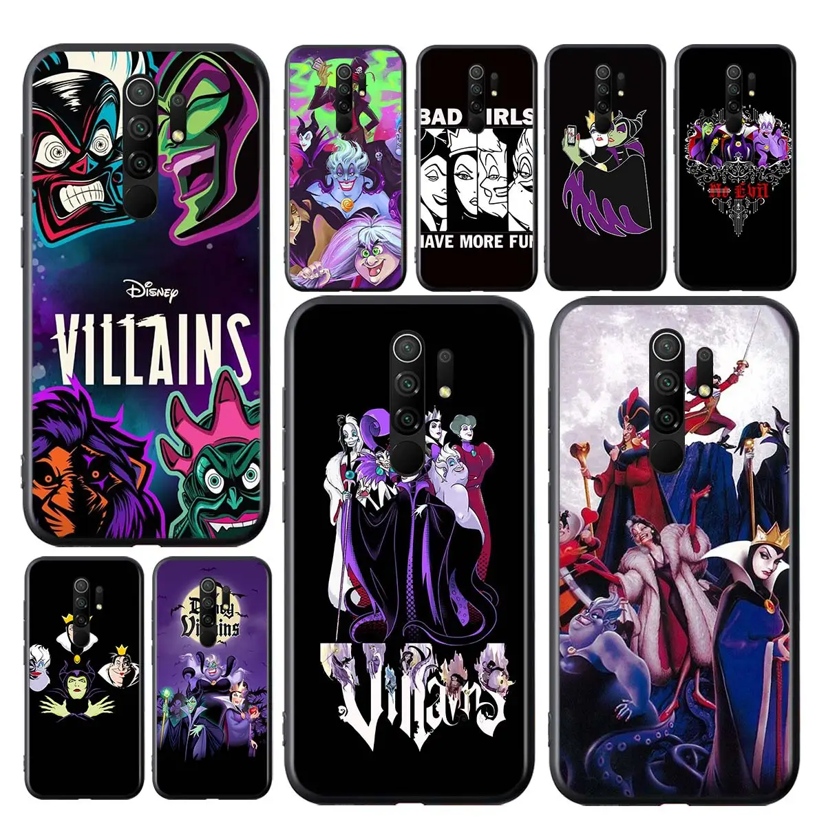 

Disney villains combo For Xiaomi Redmi S2 Y2 6 6A 5 5A 4X 9i 9T 9A 9C 9 8A 8 GO 7 7A Prime Pro Plus Black Soft Phone Case