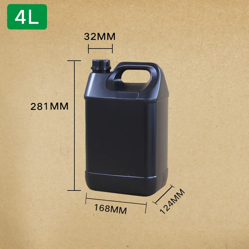black 4 литровый Квадратный Контейнер F-style с вскрытой крышкой пищевая HDPE бутылка для жидкости, масла, пигмента горячая распродажа - Цвет: black