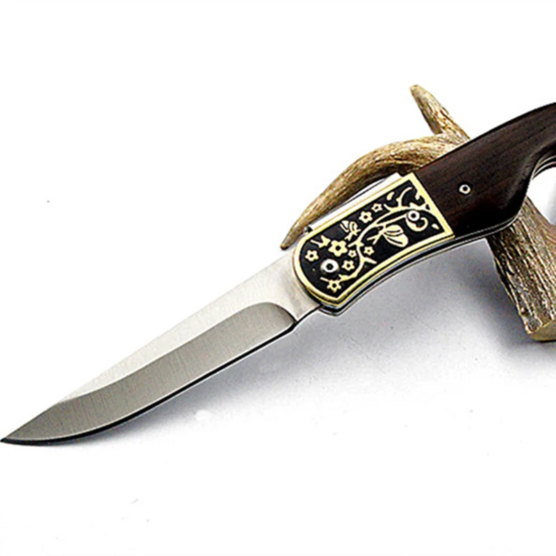 5cr15 нож из нержавеющей стали складной с резной деревянной ручкой тактический