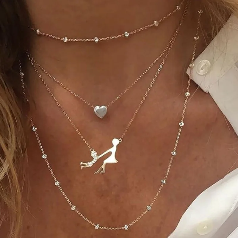 

Модные ювелирные изделия, ожерелье в форме сердца персикового цвета, ожерелье с надписью «Hand In Hand Happy Girl Стразы», Женское Ожерелье