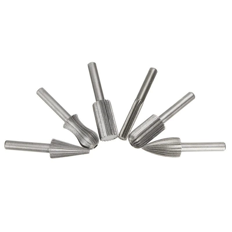 

6pcs 6mm shank HSS Rotary Drill Bit Files Burr Drill Bits Rasp Burrs Electric Grinder Accessories for Metal Engraving /polishing