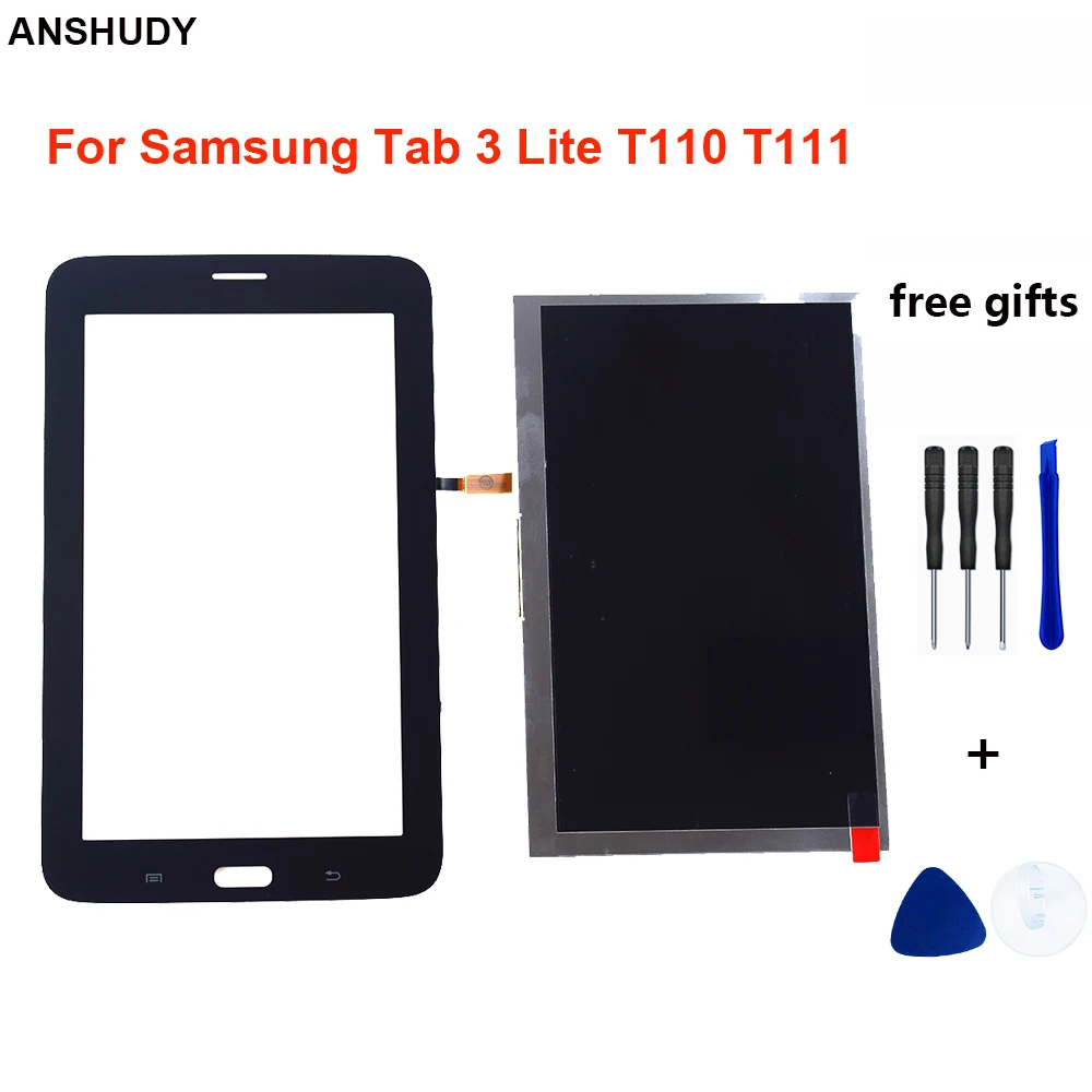 Для Samsung GALAXY Tab 3 Lite SM T110 T111 черный/белый сенсорный экран дигитайзер стекло + ЖК