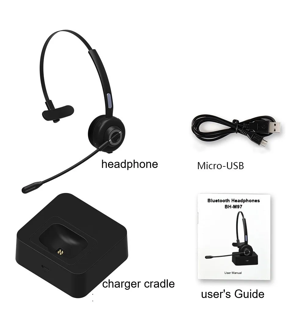 

Wireless Bluetooth Headset for Trucker Office Headset with Noise-Suppressing Mic Bluetooth4.1 180H Charging Base Traffic Headset