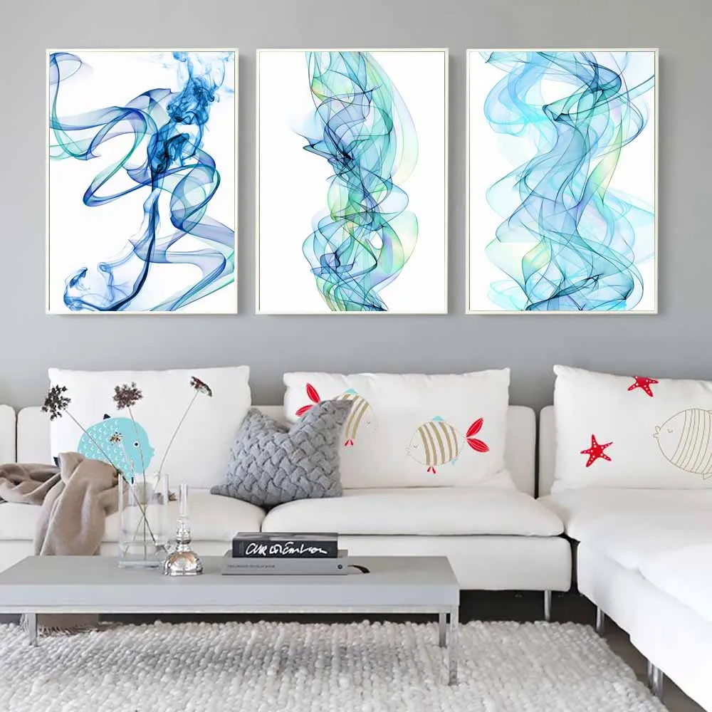 

Nordic abstract oil painting blue casual wall painting art canvas painting living room corridor office home decoration mural