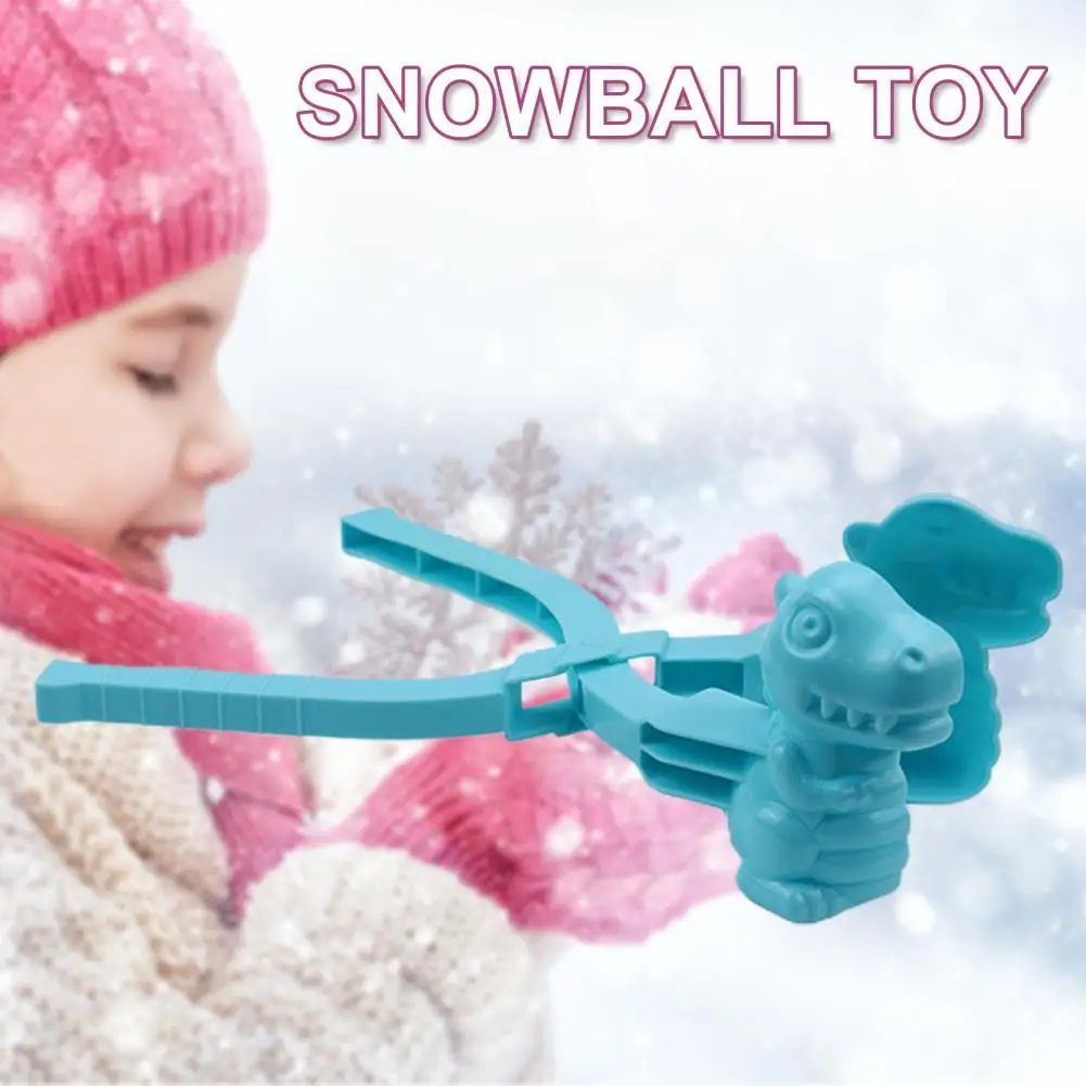 Durable Dinosaur Shape Snowball Maker Clip Good Flexibility Plastic Outdoor Play Winter Snowball Clamp Kids Toy
