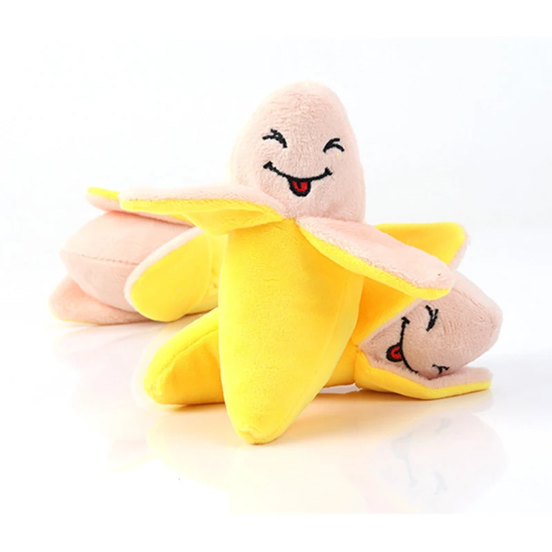 Плюшевые игрушки для питомцев смайлик банан милая собака жевательные животные