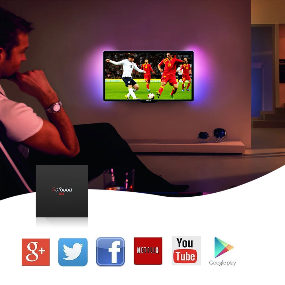 Procaja Sofobod Android 7,1 Smart tv Box Android tv BOX 1 ГБ 8 ГБ rom Amlogic S905W четырехъядерный телеприставка