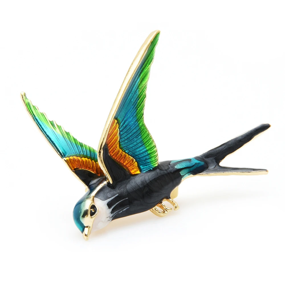 

Women's brooch New Personality Office Enamel Flying Swallow Brooch Pins For Women Animal Bird Brooch Jewelry Gift