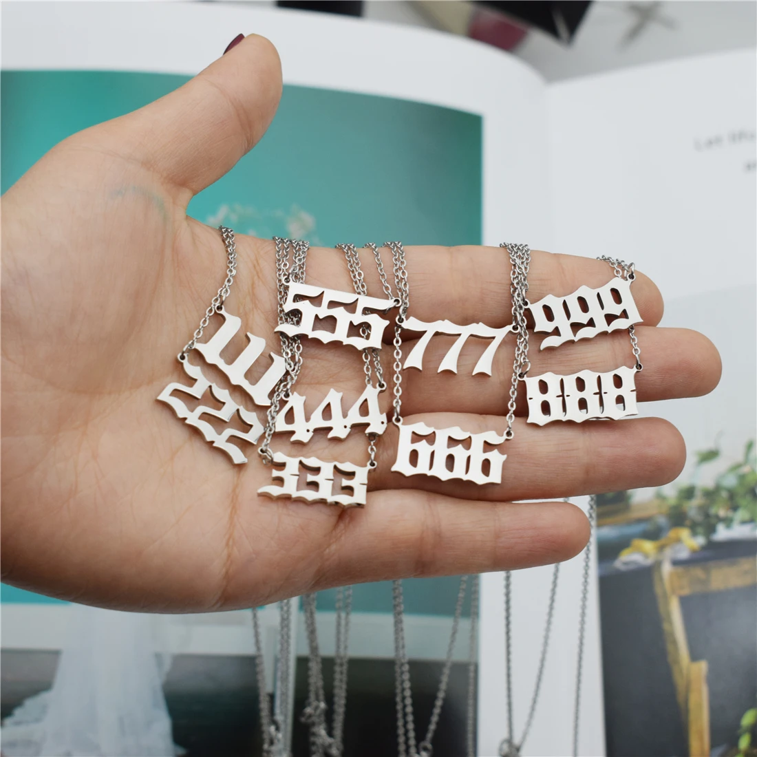 Колье женское из нержавеющей стали с цифрами ангела 444 | Украшения и аксессуары