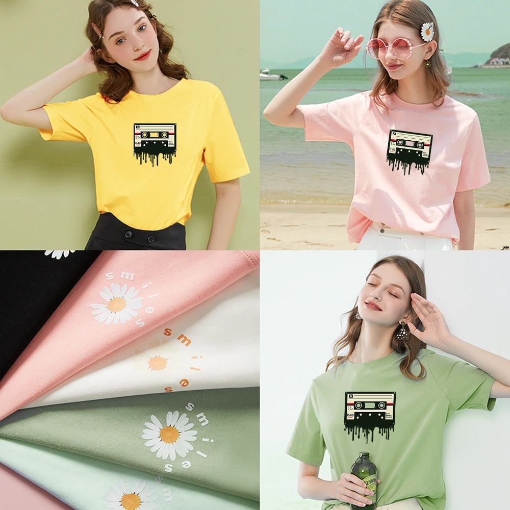 

tshirt summer short-sleeved top oversized t-shirt fashion women's cotton casual sportswear creative pattern