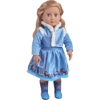 18 inch american doll girls princess frost blue dress newborn baby toys accessories fit 40 43 cm boy doll gift c872