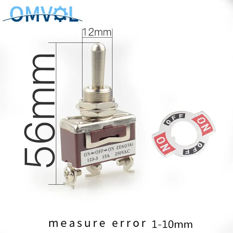 Переключатель 12 мм 15 А 250 В переменного тока переключатель мультяшных очков 3