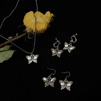 butterfly earrings for women 2021 trend vintage korean style ear hooks personalized fashion piercing earrings grunge ear clips