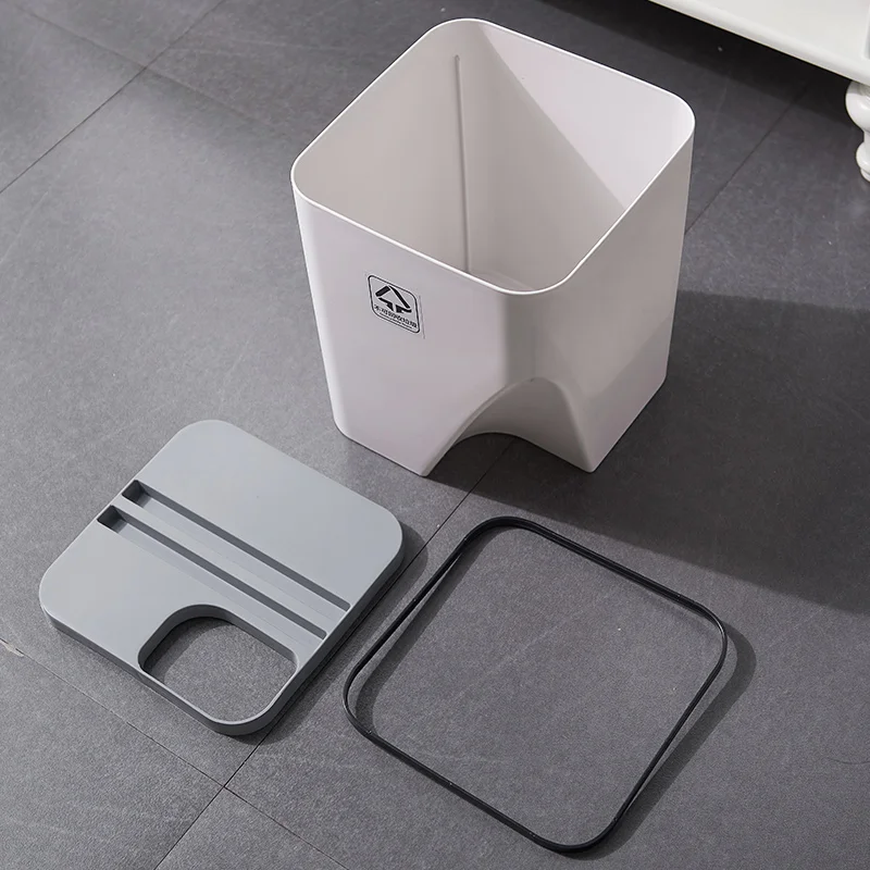 Штабелируемый мусорный бак креативный с крышкой кухонный ванная комната бытовой