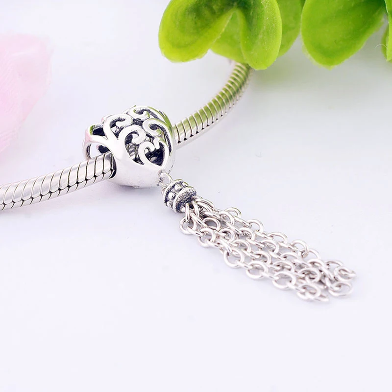 Fit Original Pan Charm Bracelet Authentic 925 Silver Heart Tassel Enchanted Bead For Making Pulcera Pendant Berloque 2020 | Украшения и