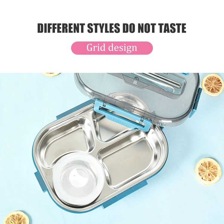 Нержавеющая сталь контейнер для еды Ланч-бокс столовая посуда Ланчбокс 3 слоя Bento