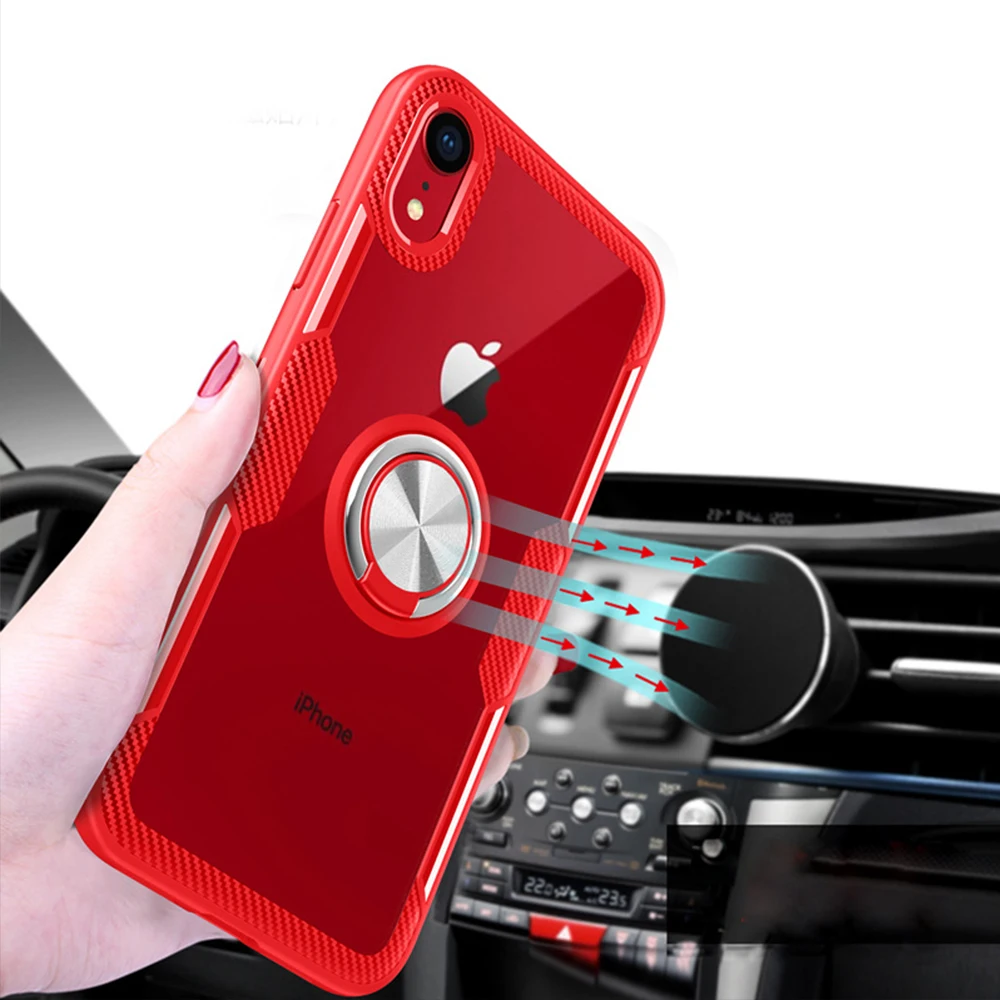 

Application for Apple 11 XR 6S Phone Ring Buckle Shell for IPhone7/8plus Transparent Support Xsmax Shatter-Resistant Jacket