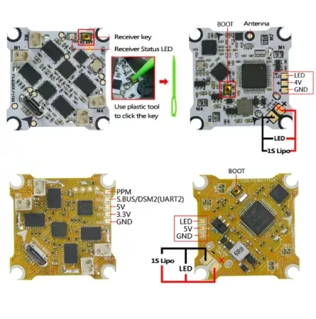 Миниатюрный Дрон KINGKONG LDARC F3-B2 F3 управление полетом и двухрежимный приемник F3-B2RX