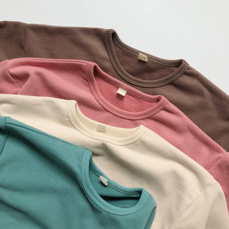 Свитшот детский осенний однотонный Повседневный в Корейском стиле | Детская