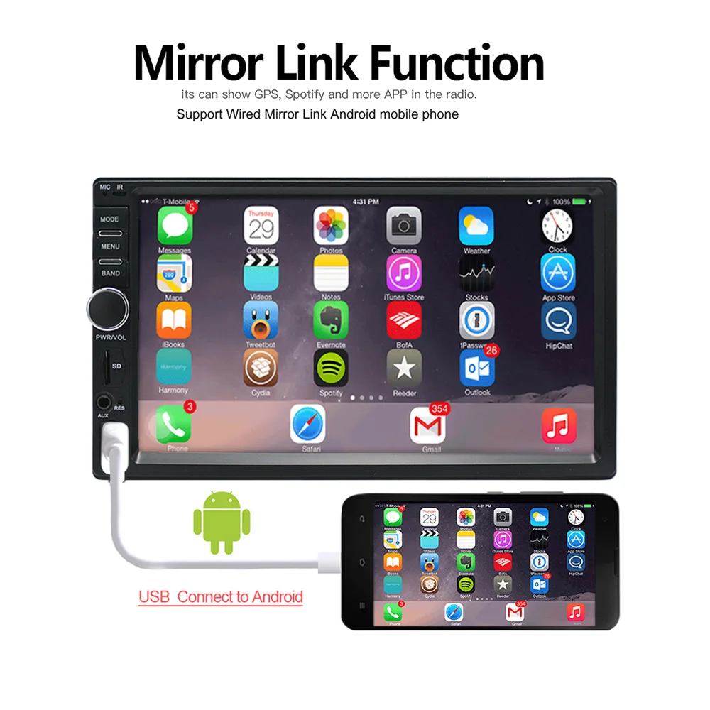 Автомобильная Мультимедийная система 2 Гб + 32 ГБ android 9 0 7 дюймов 1080P GPS BT Wi-Fi FM AM RDS DAB