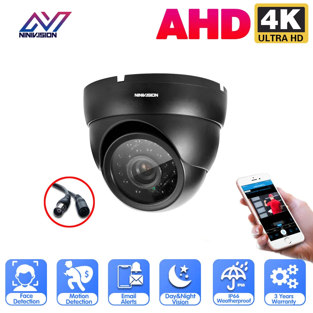

4K Ultra HD AHD Camera Home Dome Waterproof Infrared Night Vision Face Detection 8MP CCTV Video Surveillance Security Camera