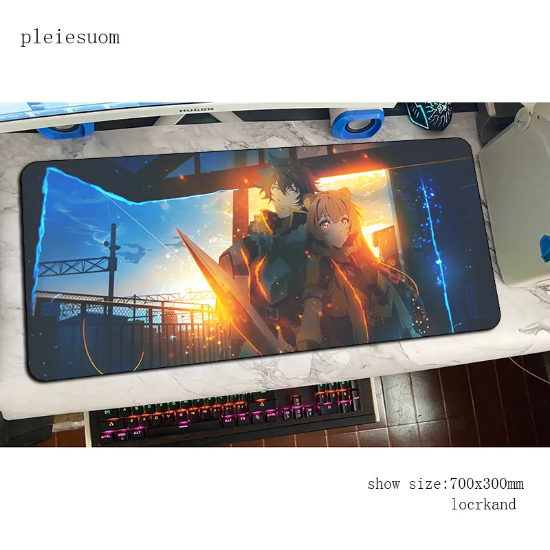 Игровой коврик для мыши Rising of the Shield Hero большой ноутбука 800x300x3 мм модный ПК коврики