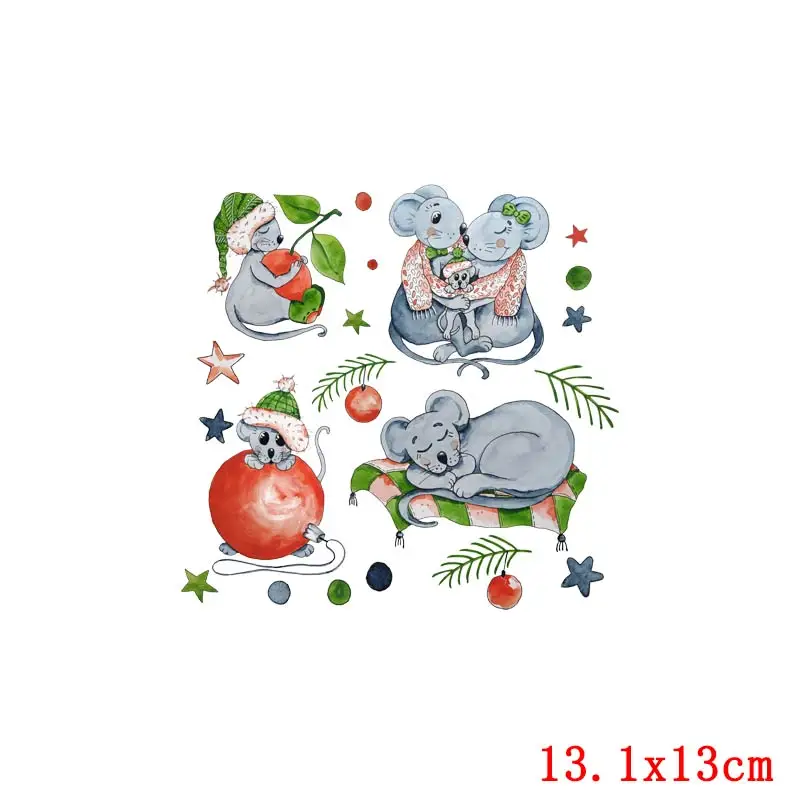 Милые полосатые термо-Стикеры для одежды с изображением мышки всей семьи.