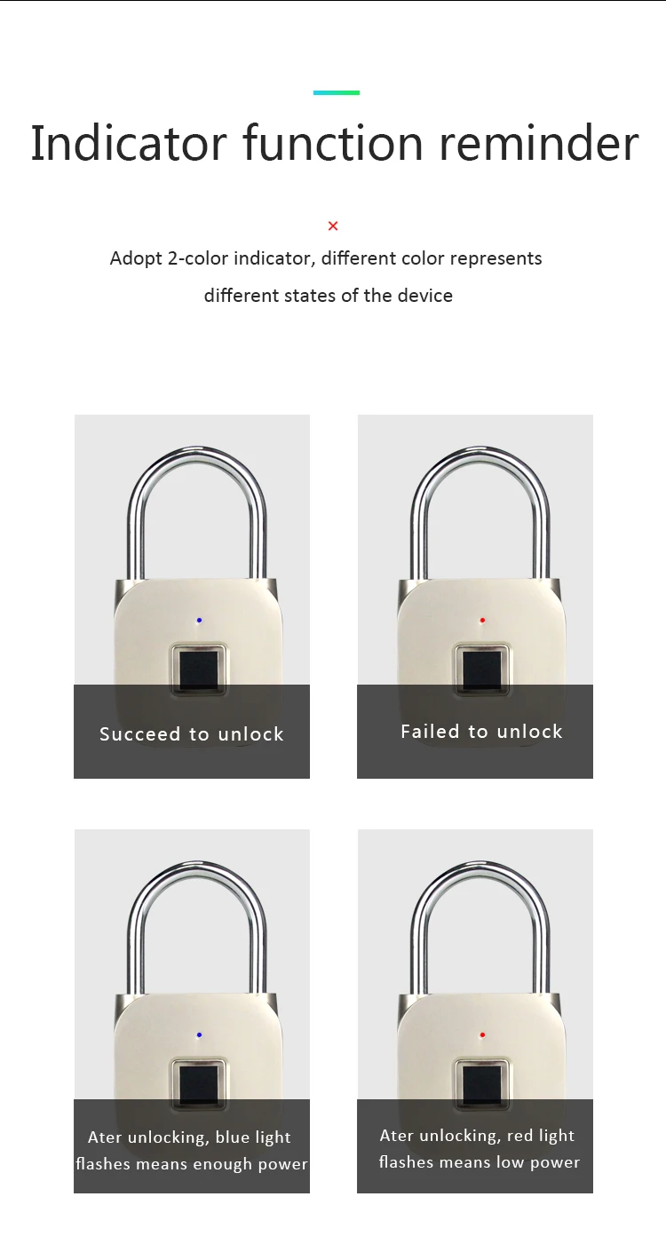 Xiaomi умный электронный замок с отпечатком пальца USB Перезаряжаемый дверной замок без ключа цинковый сплав металлический багажный отсек замок