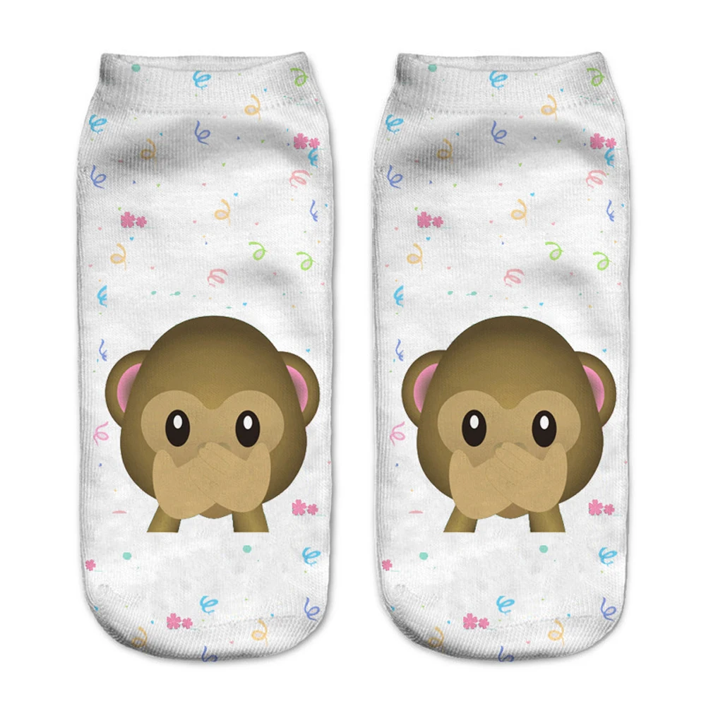 Модные Милые 3D Носки с рисунком крутой обезьяны Sox женские носки Chaussette Animal Веселая 3D-печать носки до лодыжки унисекс художественные носки