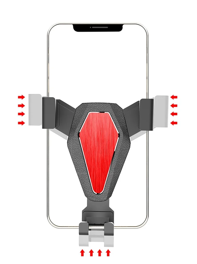 

Metal Leather Grain Phone Holder Air Vent Mount Gravity Bracket 360 Rotation Bracket Stand for Xiaomi Huawei Iphone