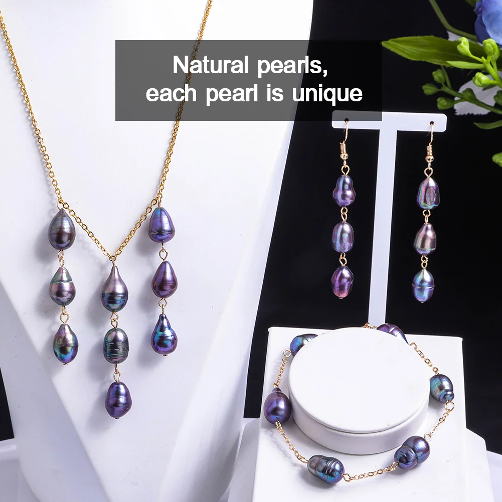 

Cring Coco Freshwater Pearl Jewelry Sets Hawaiian Polynesian Jewellery Set Trend Natural Pearls Earrings Necklaces Set for Women