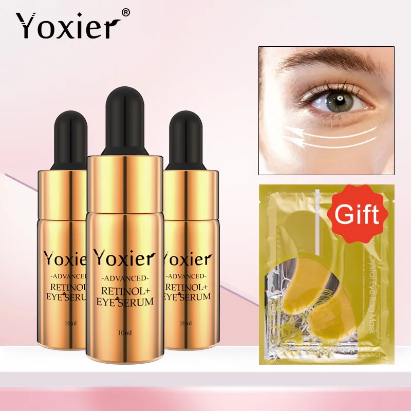 

3pcs Anti Aging Retinol Eye Wrinkles Serum Cream Anti-Puffiness Eye Care Essence Firming Lifting Remove Dark Circles Eye Bags